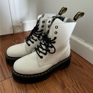 White platform Doc Martens